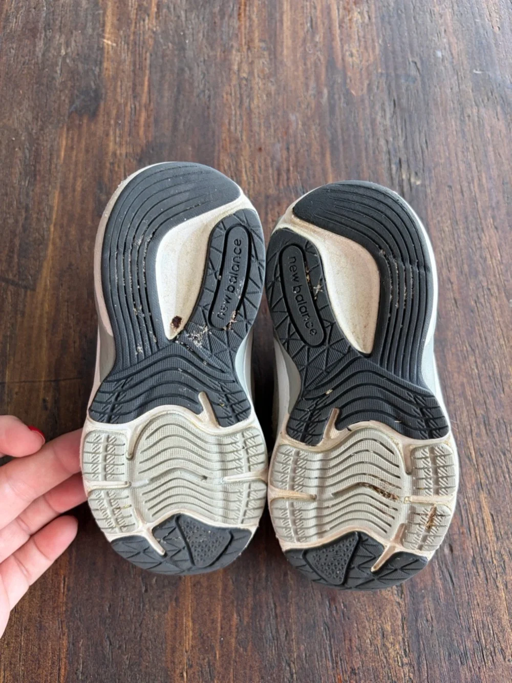 New Balance Kids' Gray and White Athletic Sneakers - Picture 3 of 4